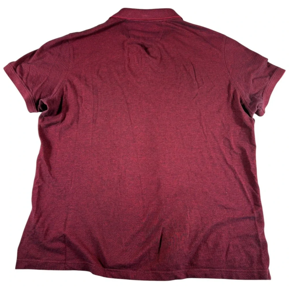 Banana Republic Pique Polo Shirt Men XL Burgundy Organic Cotton Embroidered Golf